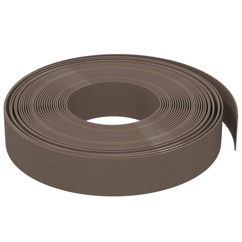 Bordas de jardim 4 pcs 10 m 10 cm polietileno castanho