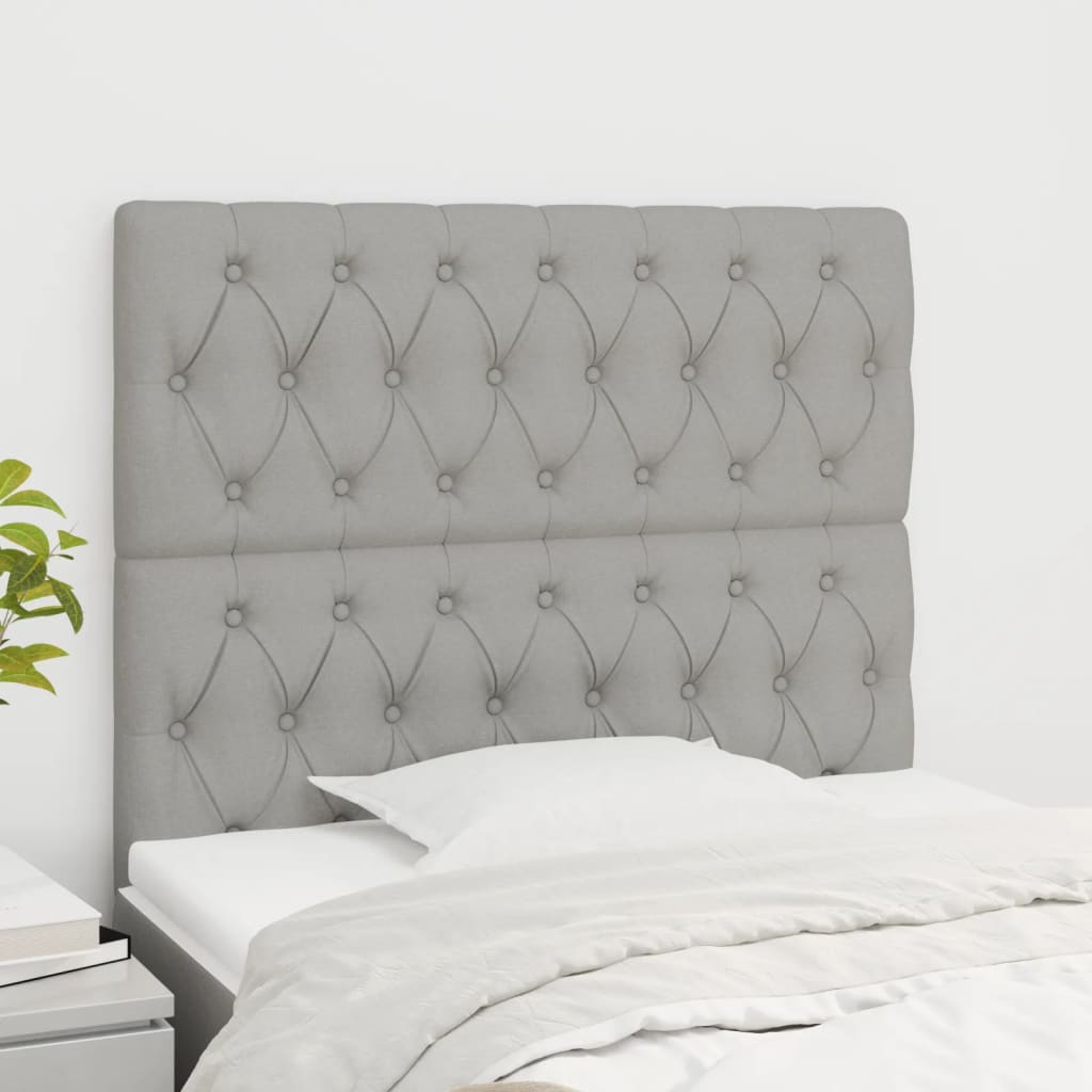 Cabeceira cinza claro 90x7x118/128 cm tecido