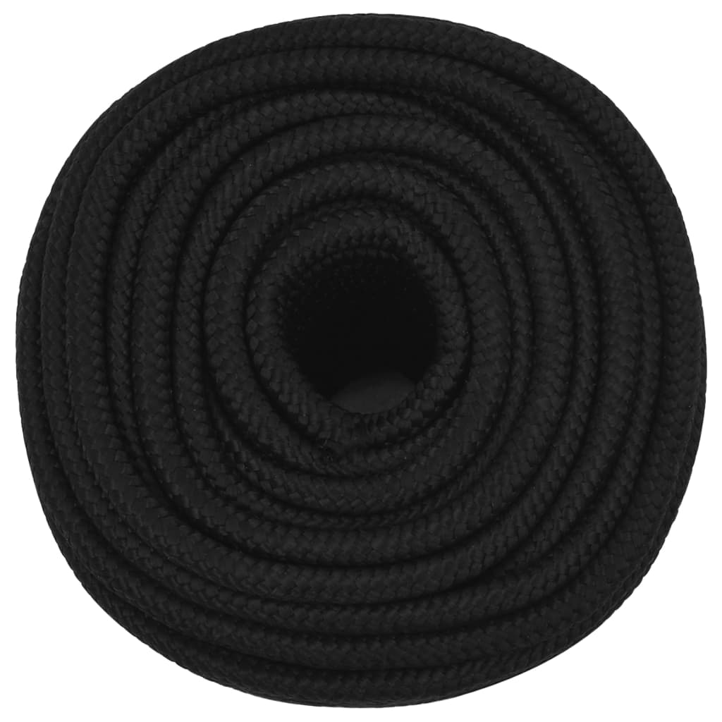 Corda de trabalho 12 mm 25 m poliéster preto
