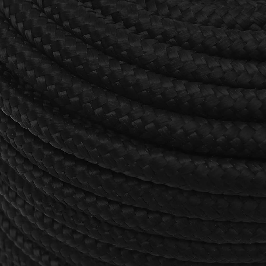 Corda de trabalho 12 mm 25 m poliéster preto