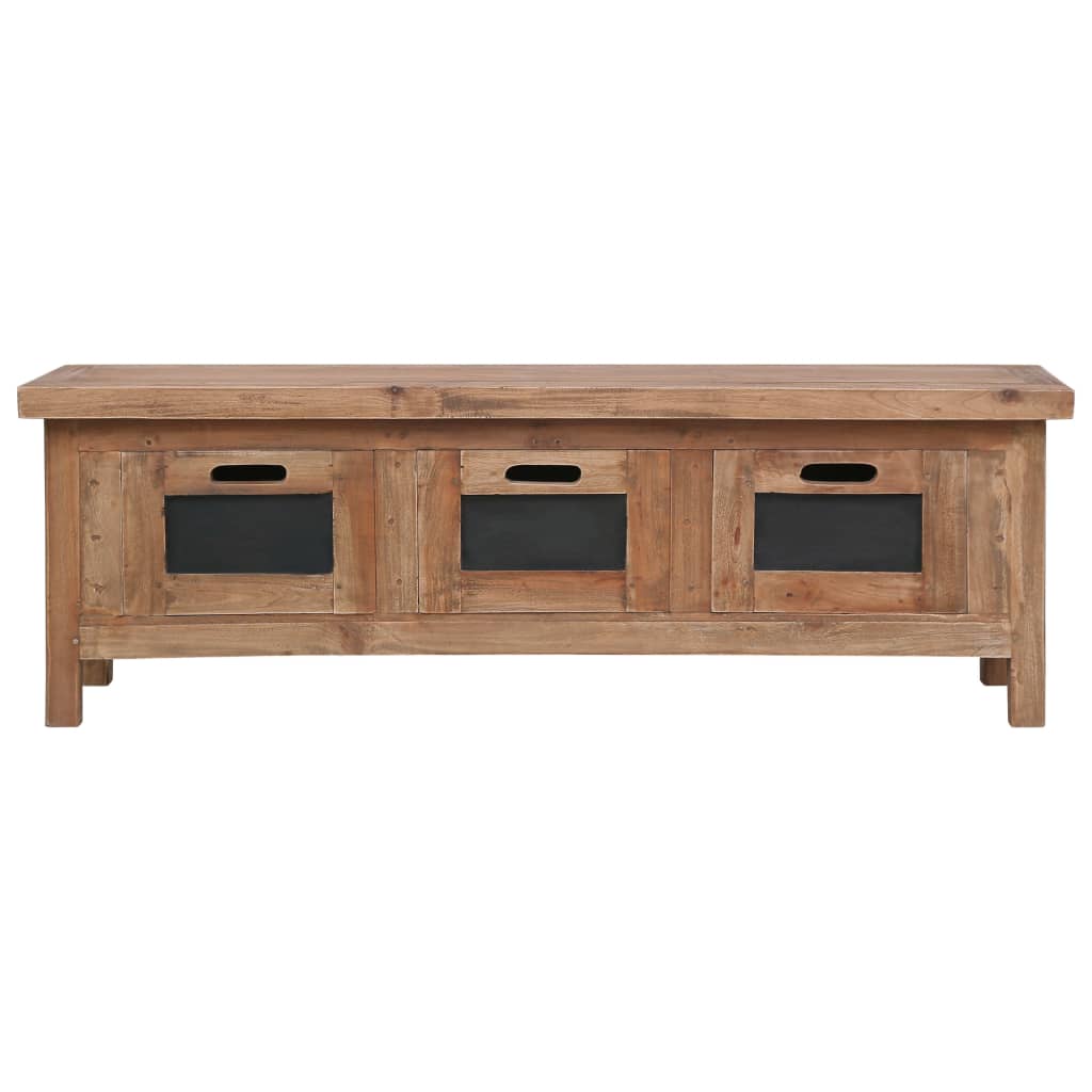 Móvel de TV com 3 gavetas 120x30x40 cm madeira de mogno maciça