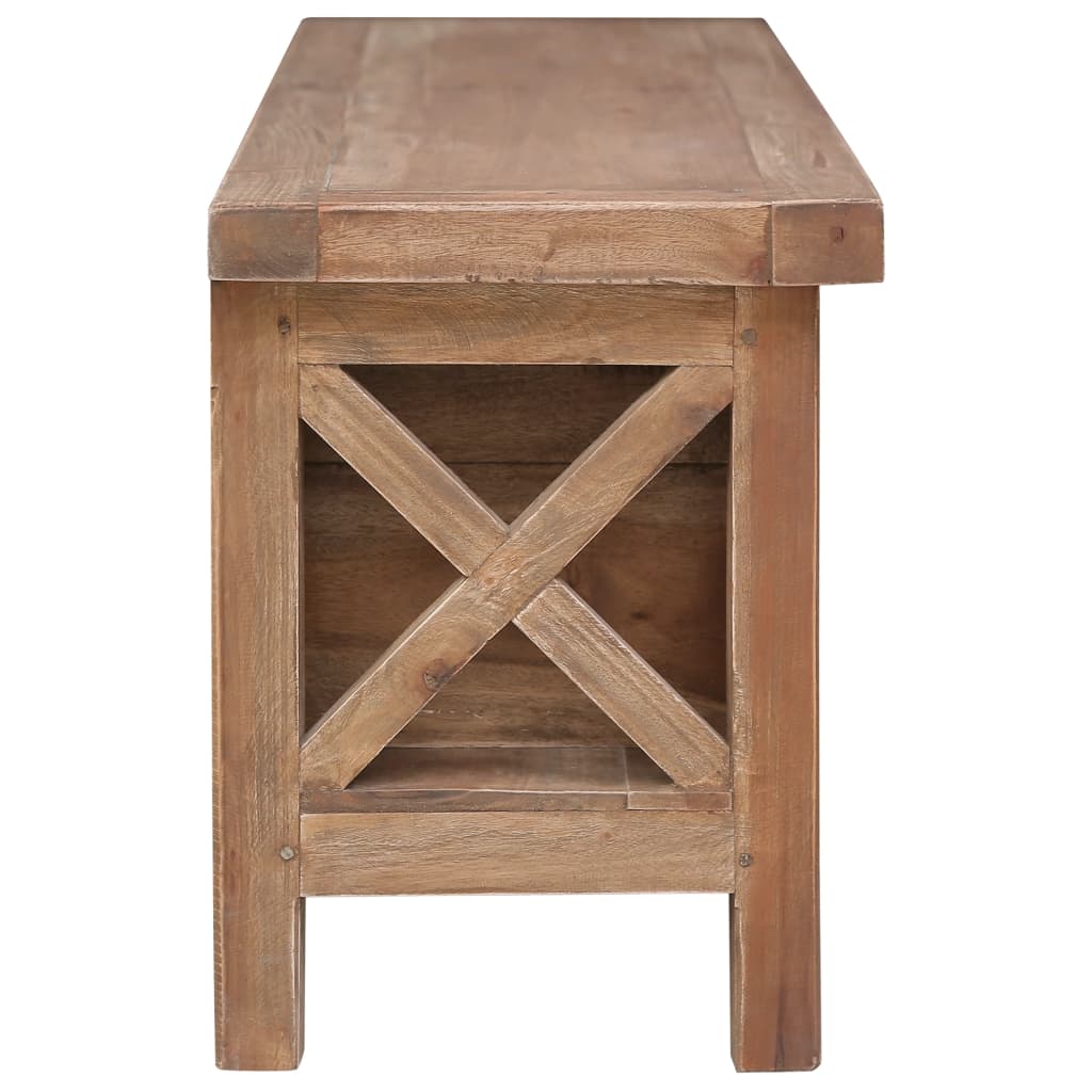 Móvel de TV com 3 gavetas 120x30x40 cm madeira de mogno maciça