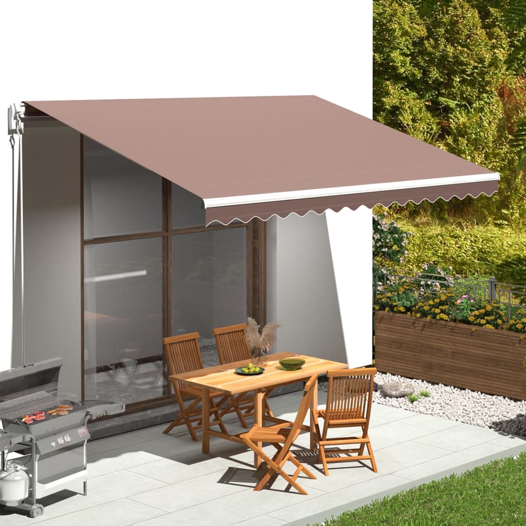 Tecido de substituição para toldo castanho 450x350 cm poliéster