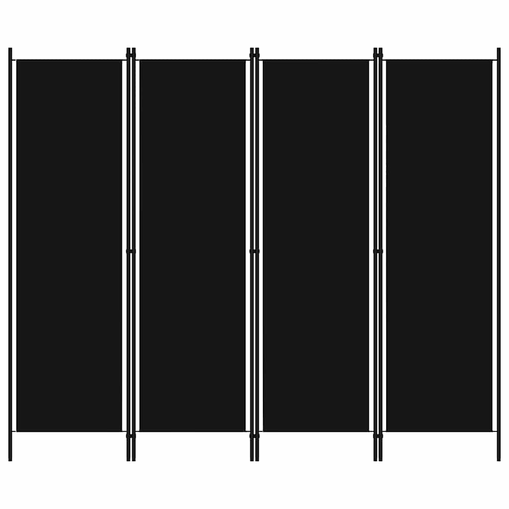 Divisória de quarto com 4 painéis 200x180 cm preto