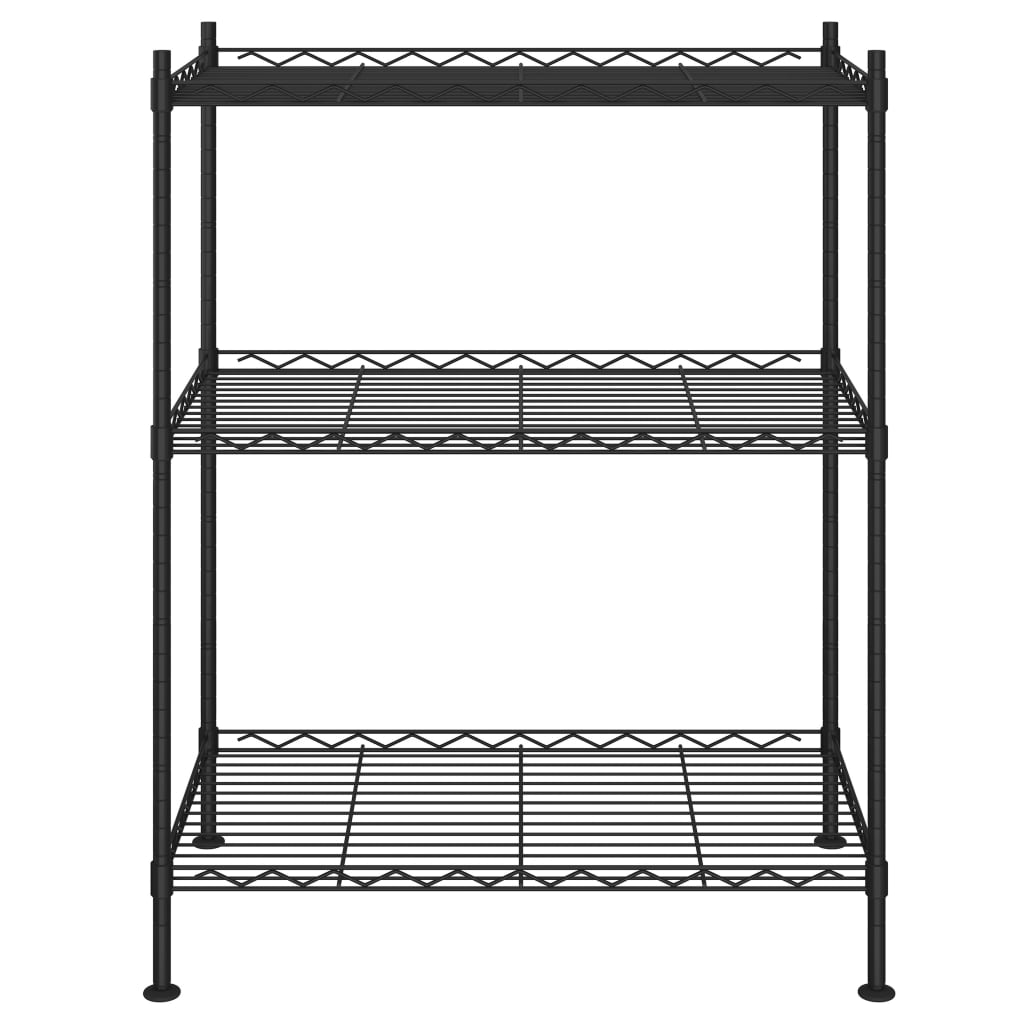 Unidade de 3 prateleiras 60x35x76 cm 150 kg preto