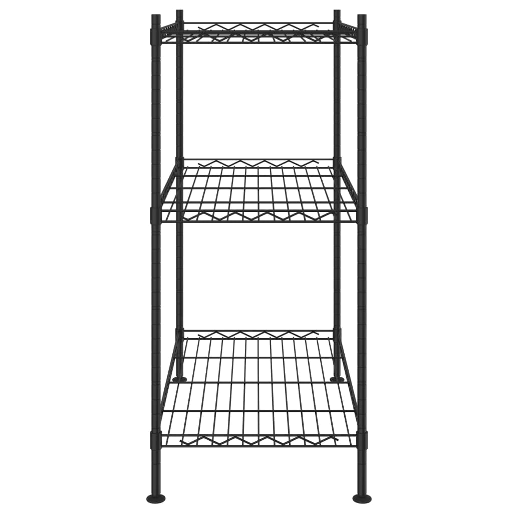 Unidade de 3 prateleiras 60x35x76 cm 150 kg preto