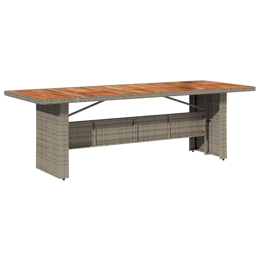 9 Pcs conjunto bistrô de jardim c/ almofadões vime PE cinzento
