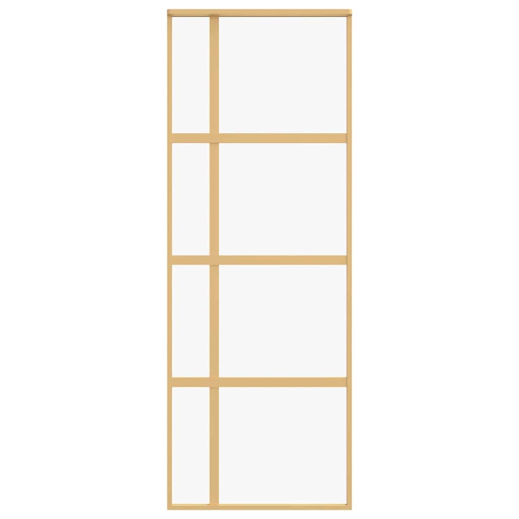 Porta deslizante 76x205 cm vidro esg/alumínio dourado
