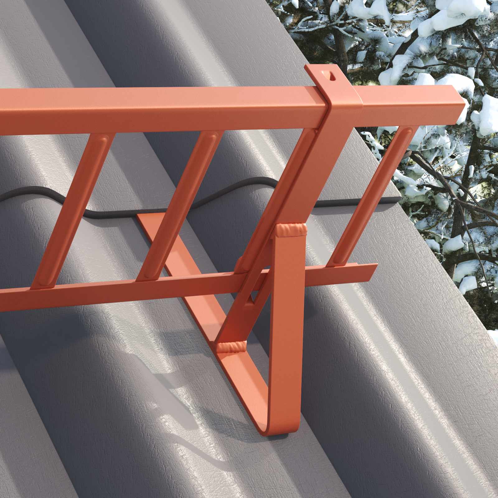 Suporte para proteção de neve 2 unid. vermelho aço