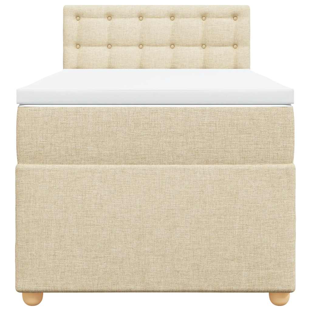 Cama com molas/colchão 80x200 cm tecido cor crème