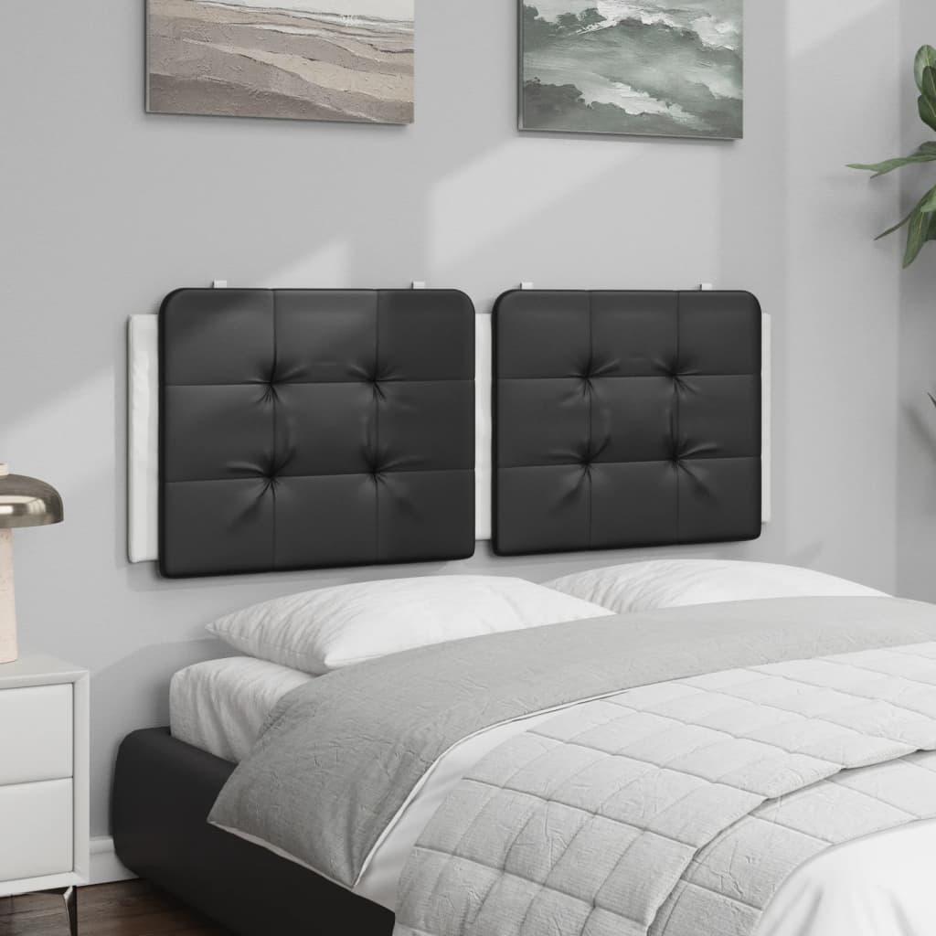 Almofadão de cabeceira zadar 120 cm couro artificial preto e branco