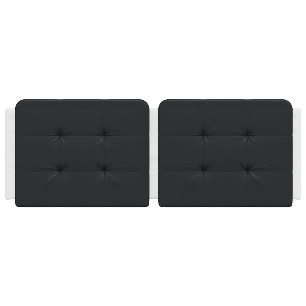 Almofadão de cabeceira zadar 120 cm couro artificial preto e branco