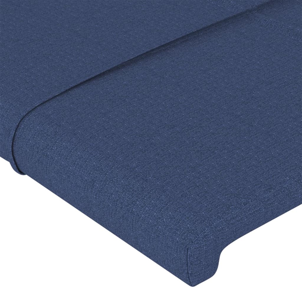 Cabeceira azul 100x5x118/128 cm tecido