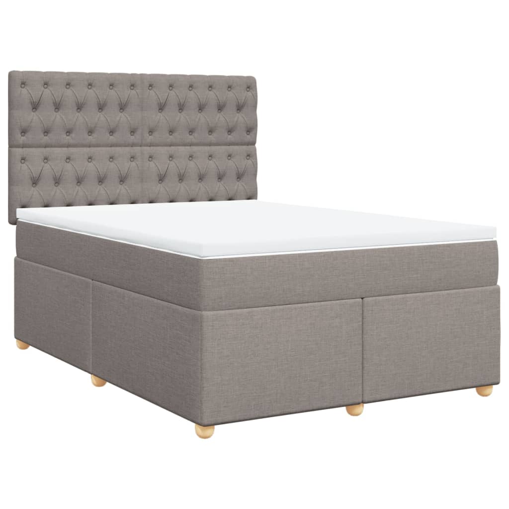 Cama com molas/colchão 140x190 cm tecido castanho-acinzentado