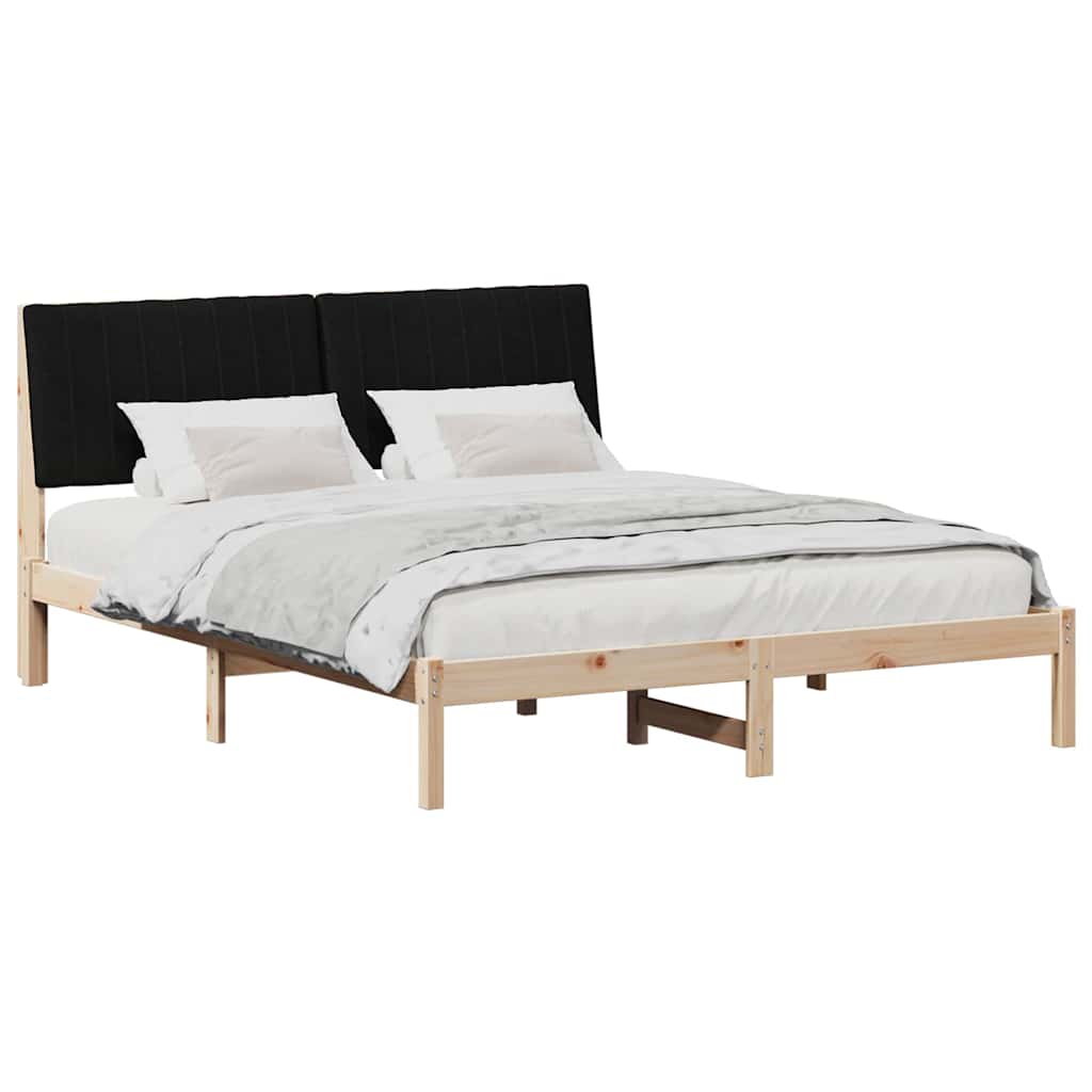 Estrutura da cama com cabeceira castanho 135 x 190 cm