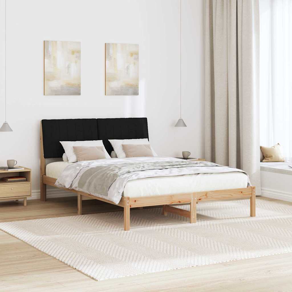 Estrutura da cama com cabeceira castanho 135 x 190 cm
