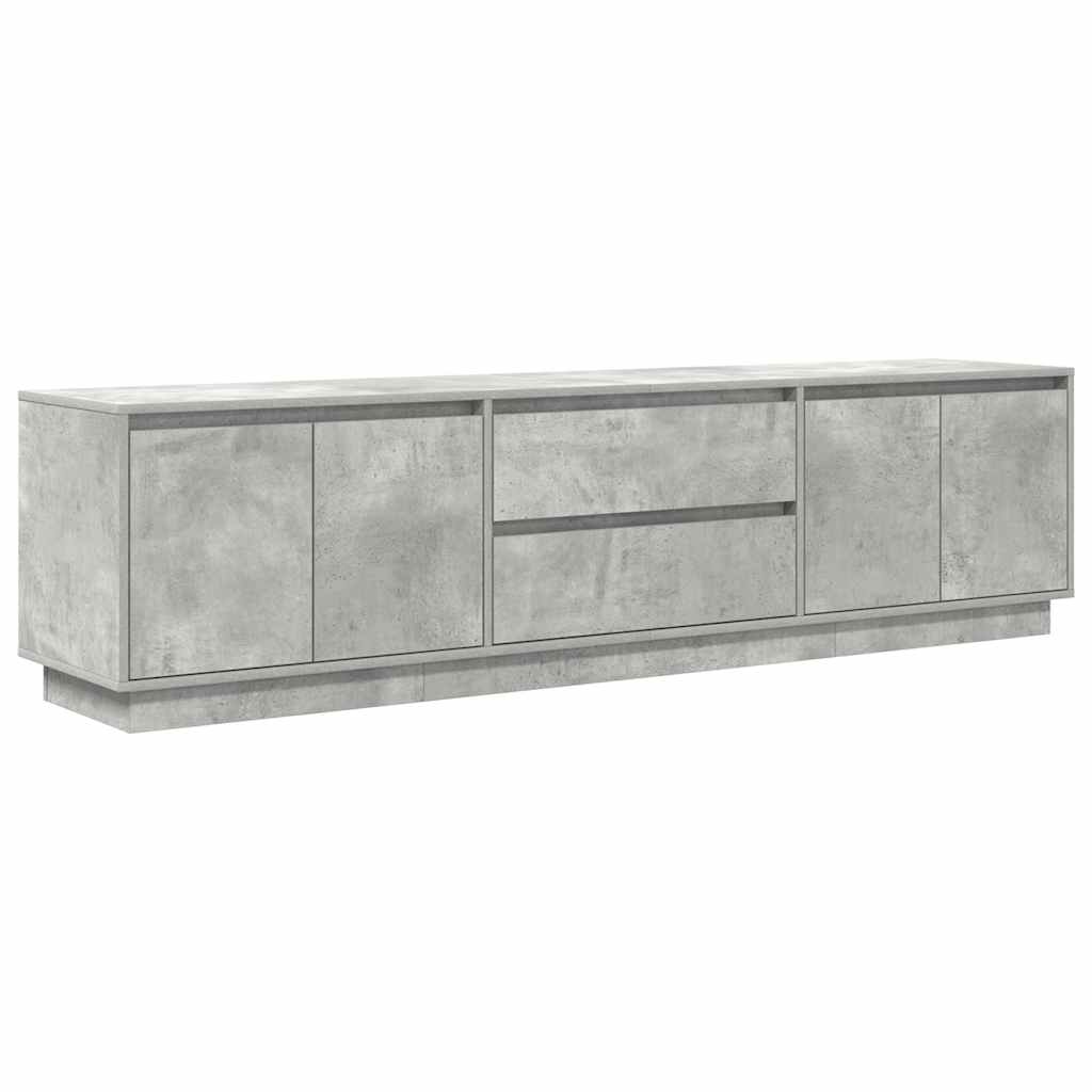 Móvel de TV com luzes LED 193,5x41x50 cm cinzento cimento