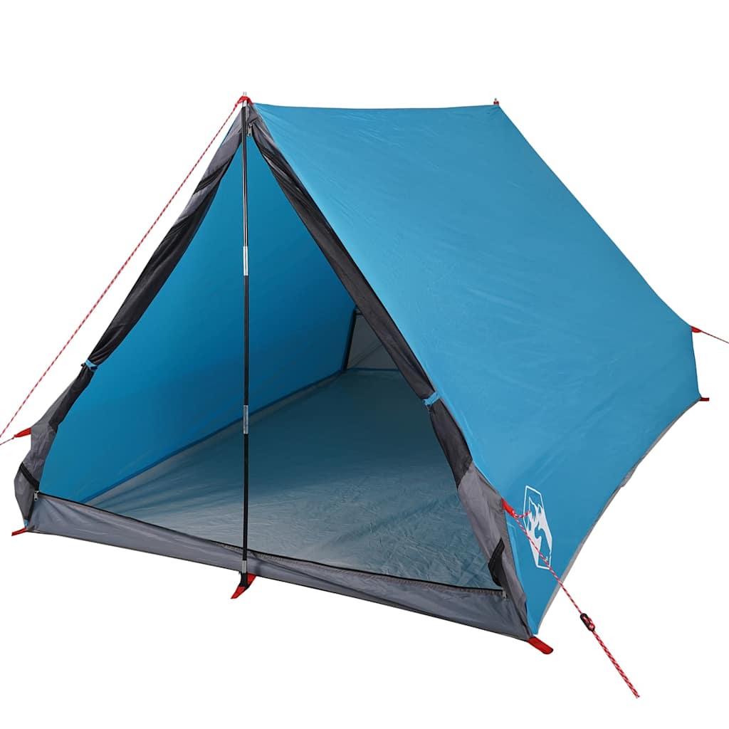Tenda de campismo estrutura em a p/ 2 pessoas impermeável azul