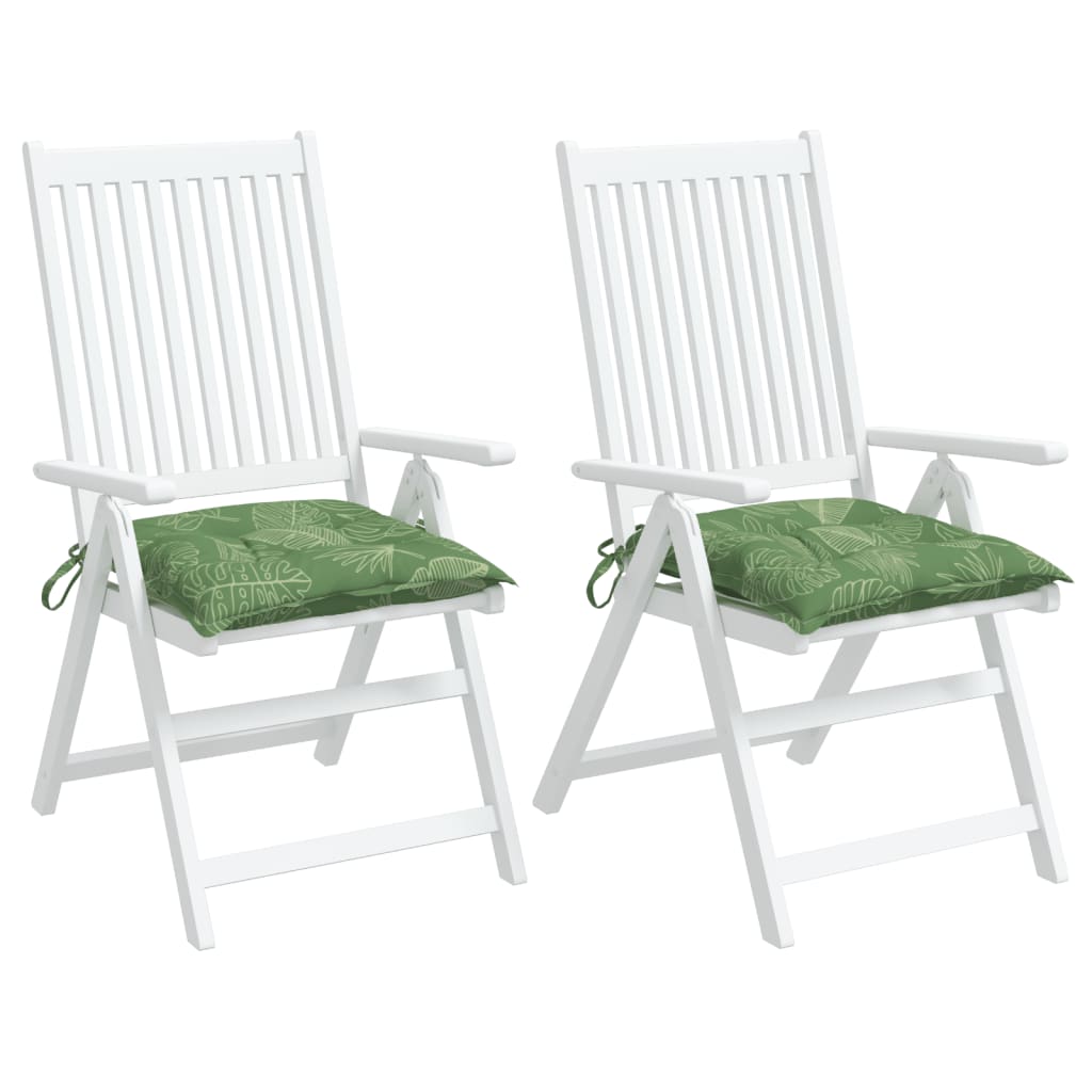 Almofadões p/ cadeira 2 pcs 40x40x7 cm tecido padrão folhas
