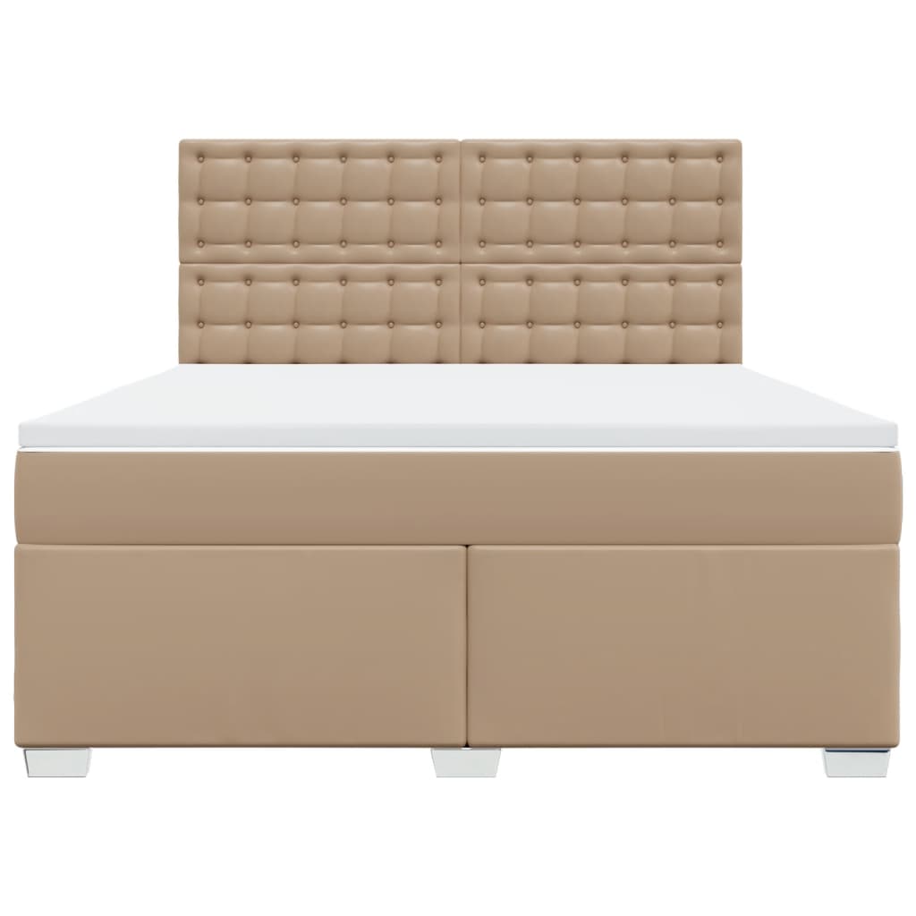Cama com molas/colchão 180x200 cm couro artificial cappuccino