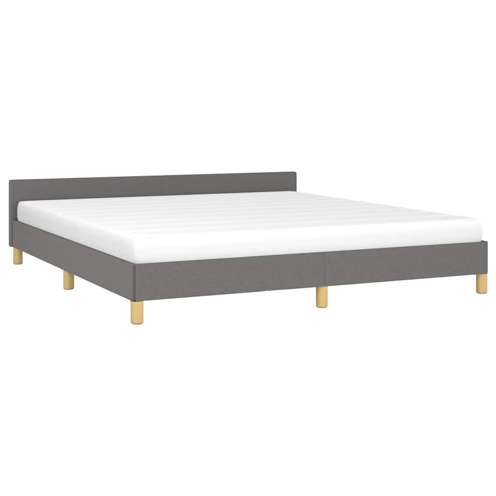 Estrutura de cama sem colchão 160x200 cm tecido cinzento-escuro