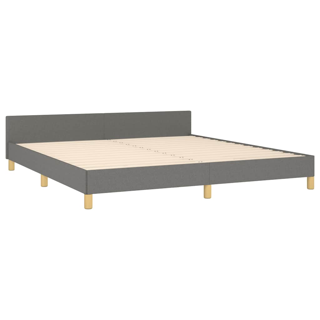Estrutura de cama sem colchão 160x200 cm tecido cinzento-escuro