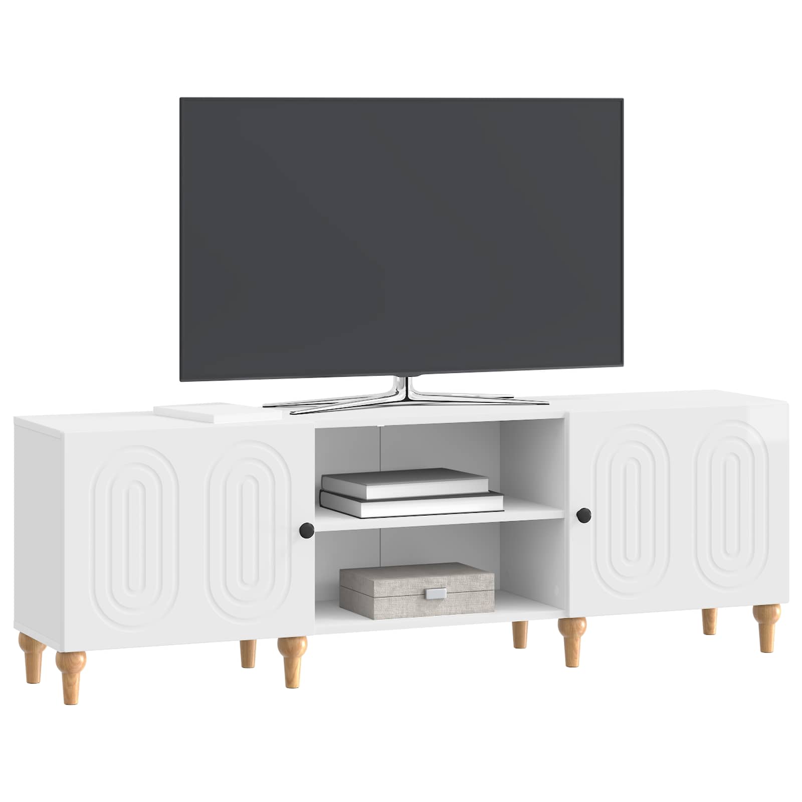 Gabinete para TV branco brilhante 150 x 31 x 50 cm