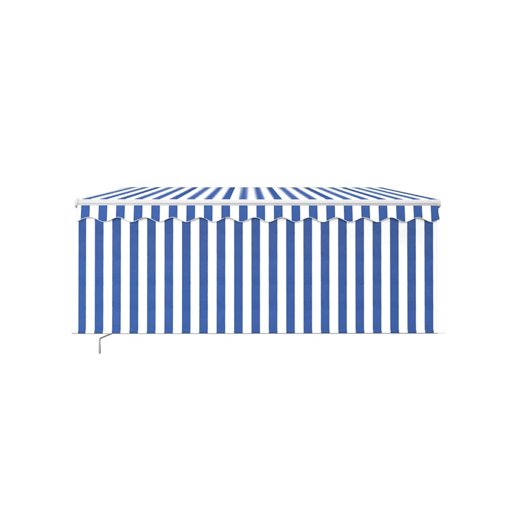 Toldo retrátil manual com estore 3x2,5 m azul e branco