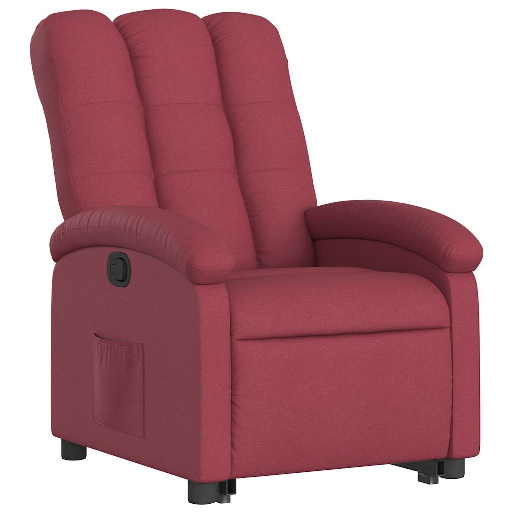 Poltrona reclinável elevatória tecido vermelho tinto