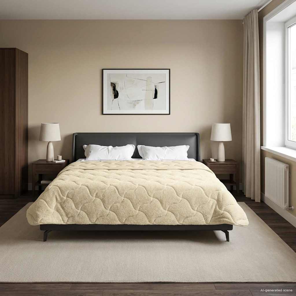 Edredom de inverno colchonete creme 220 x 260 cm