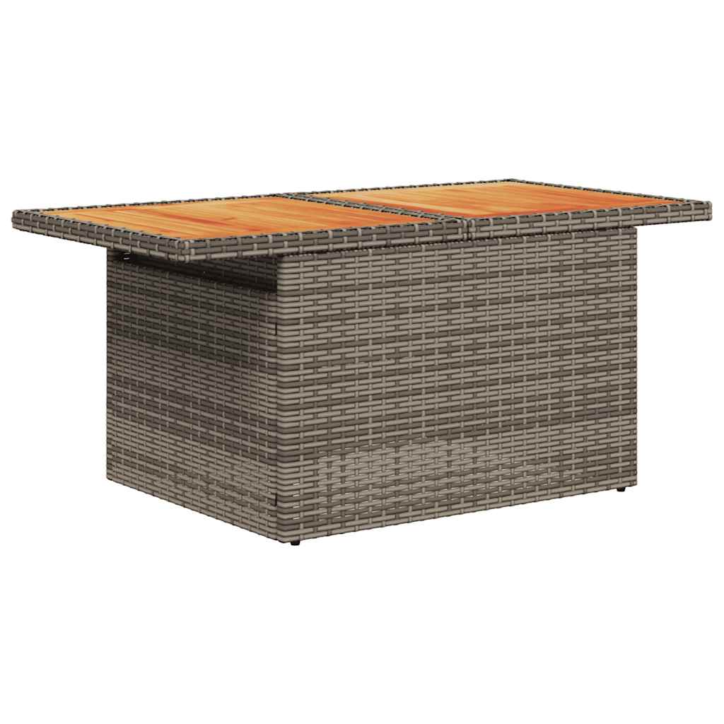 6 Pcs conjunto sofás de jardim com almofadões vime cinzento