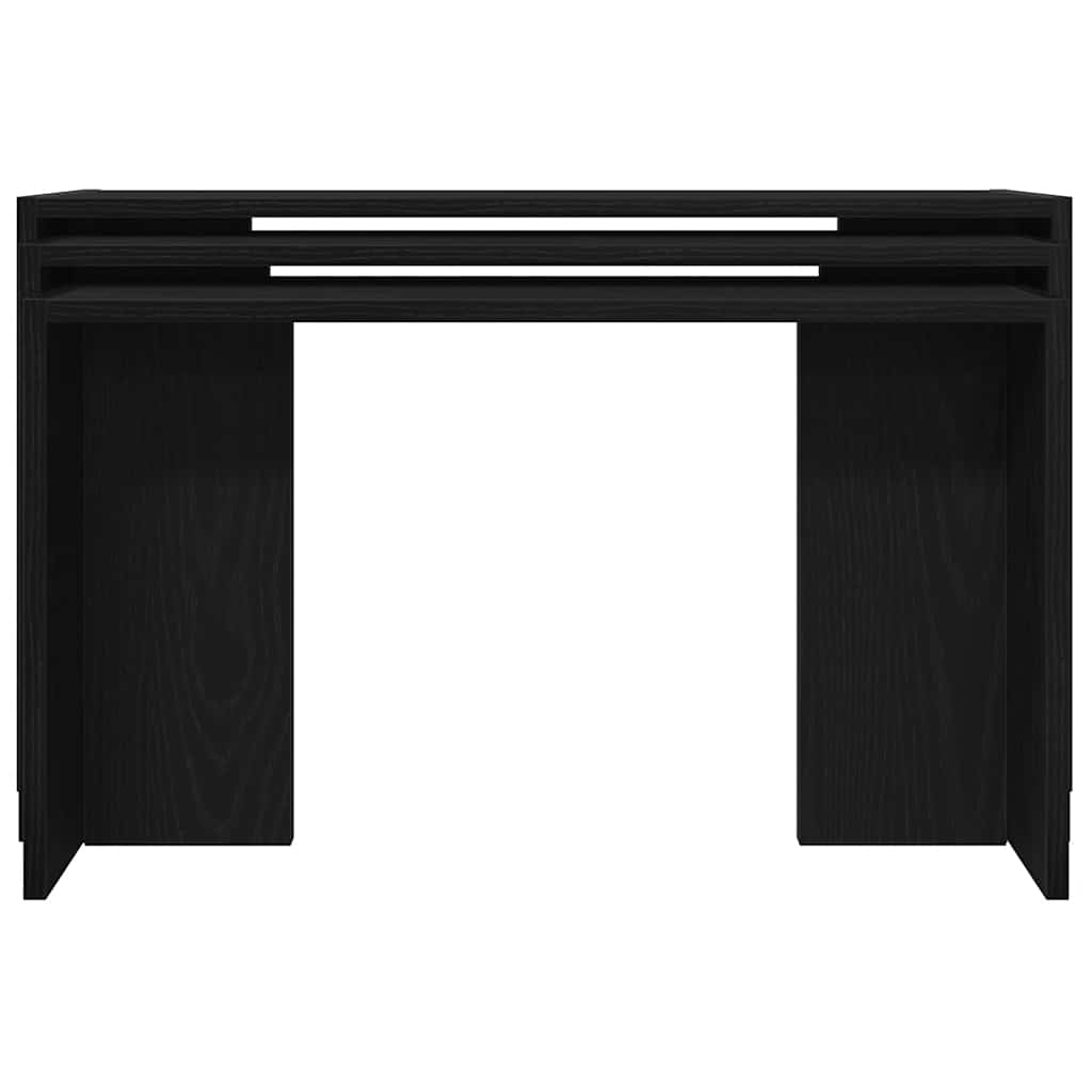 Mesas de encastrar 3 pcs derivados de madeira preto