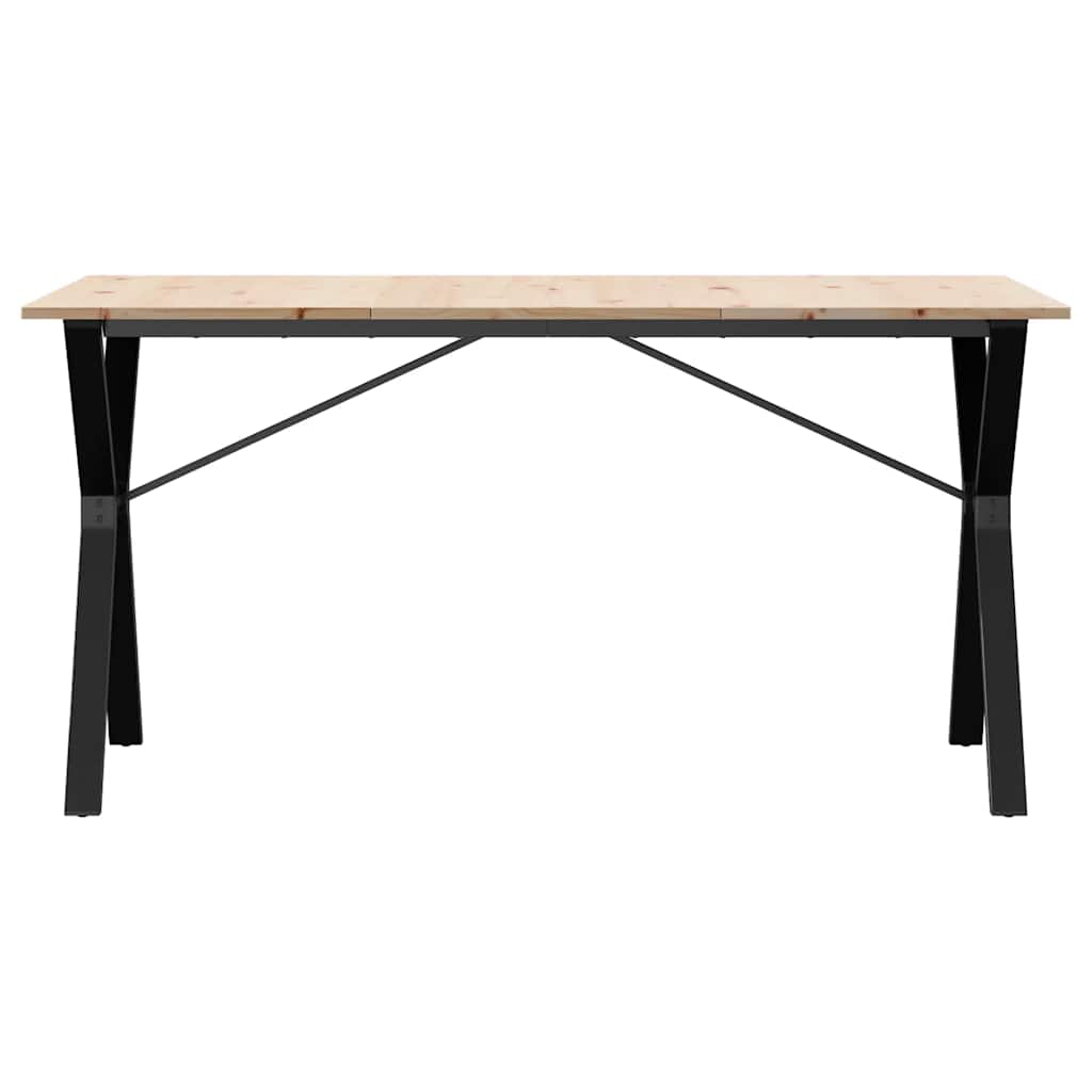 Mesa de jantar estrutura em y 140x80x75cm pinho e aço