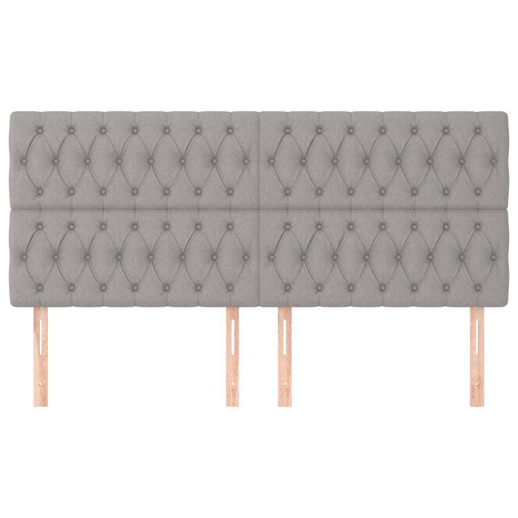 Cabeceira cinza claro 200x7x118/128 cm tecido