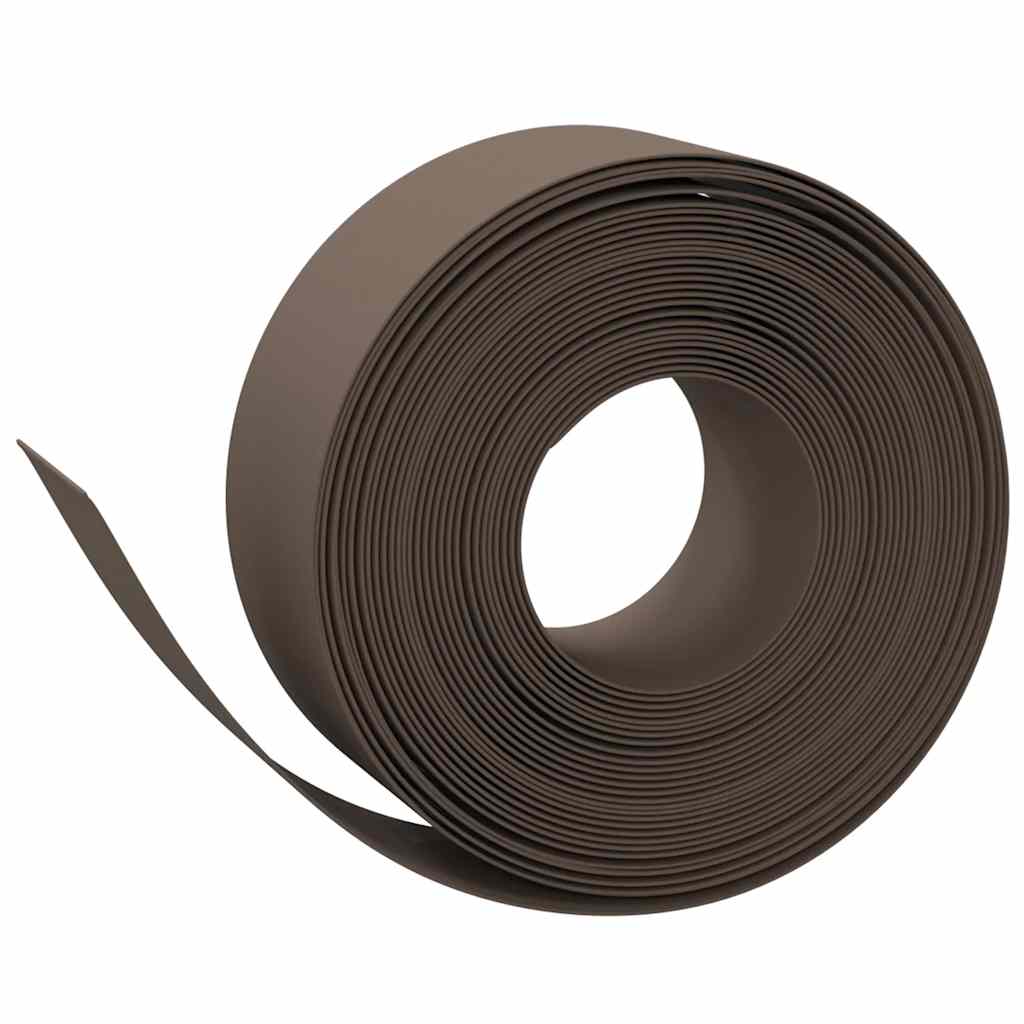 Bordas de jardim 3 pcs 10 m 20 cm polietileno castanho