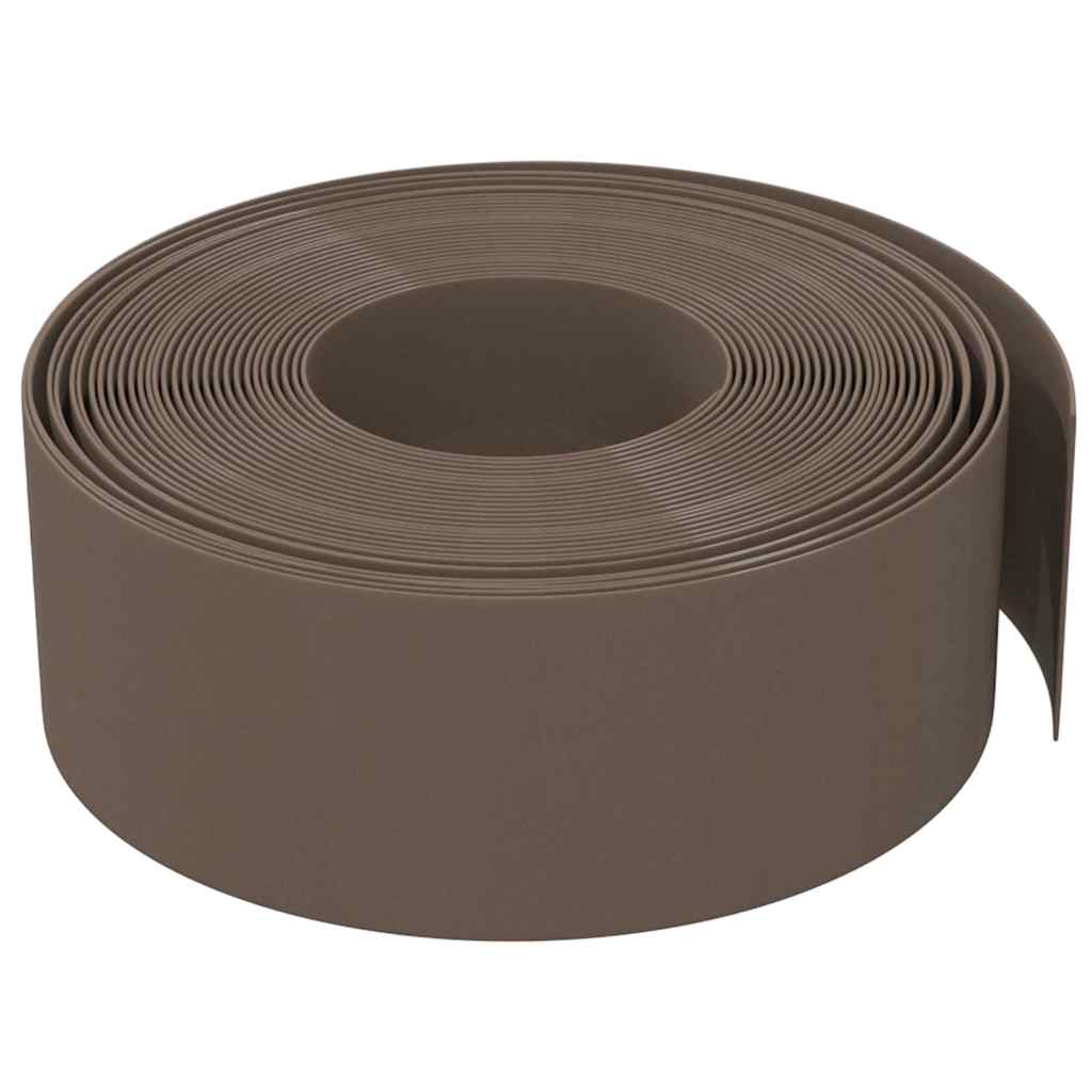 Bordas de jardim 3 pcs 10 m 20 cm polietileno castanho