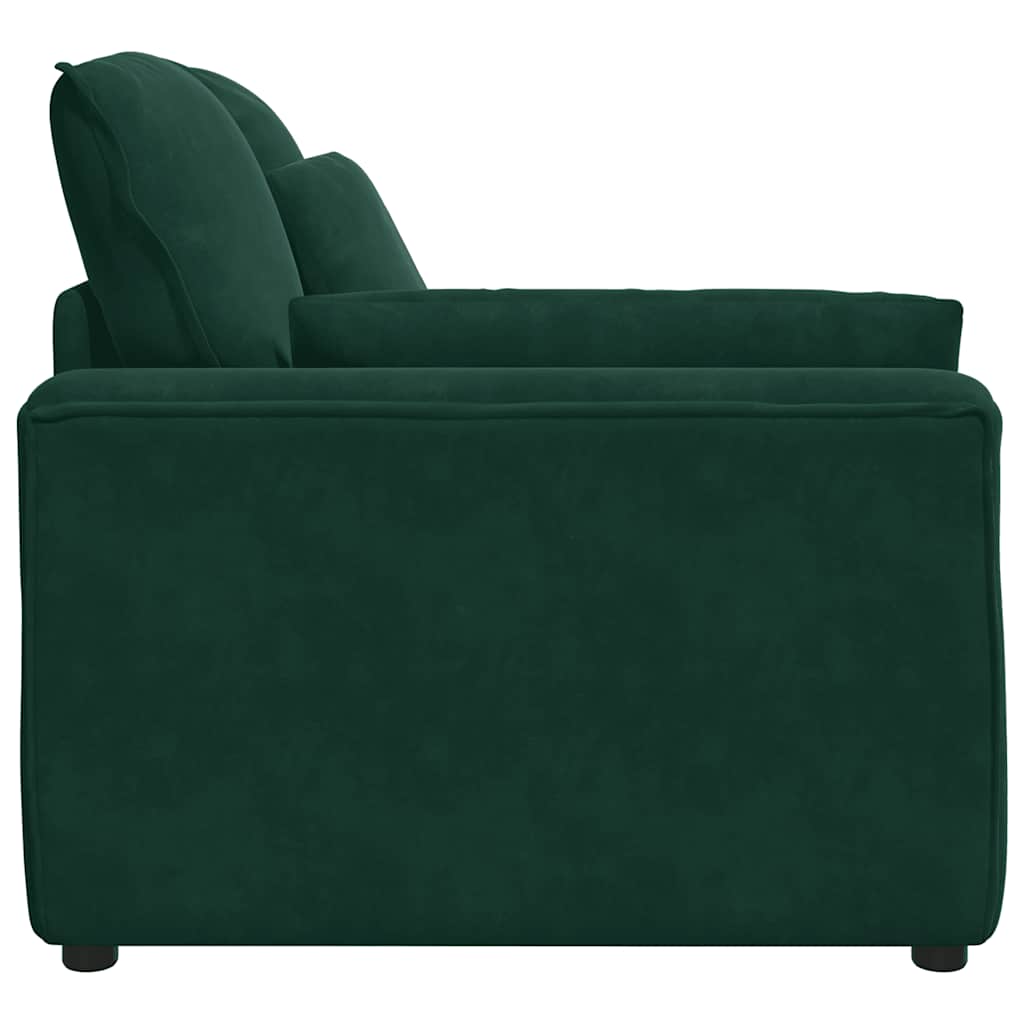 Módulo de extremidade de apoio de braço para sofá modular com almofadas, verde escuro, 100 cm