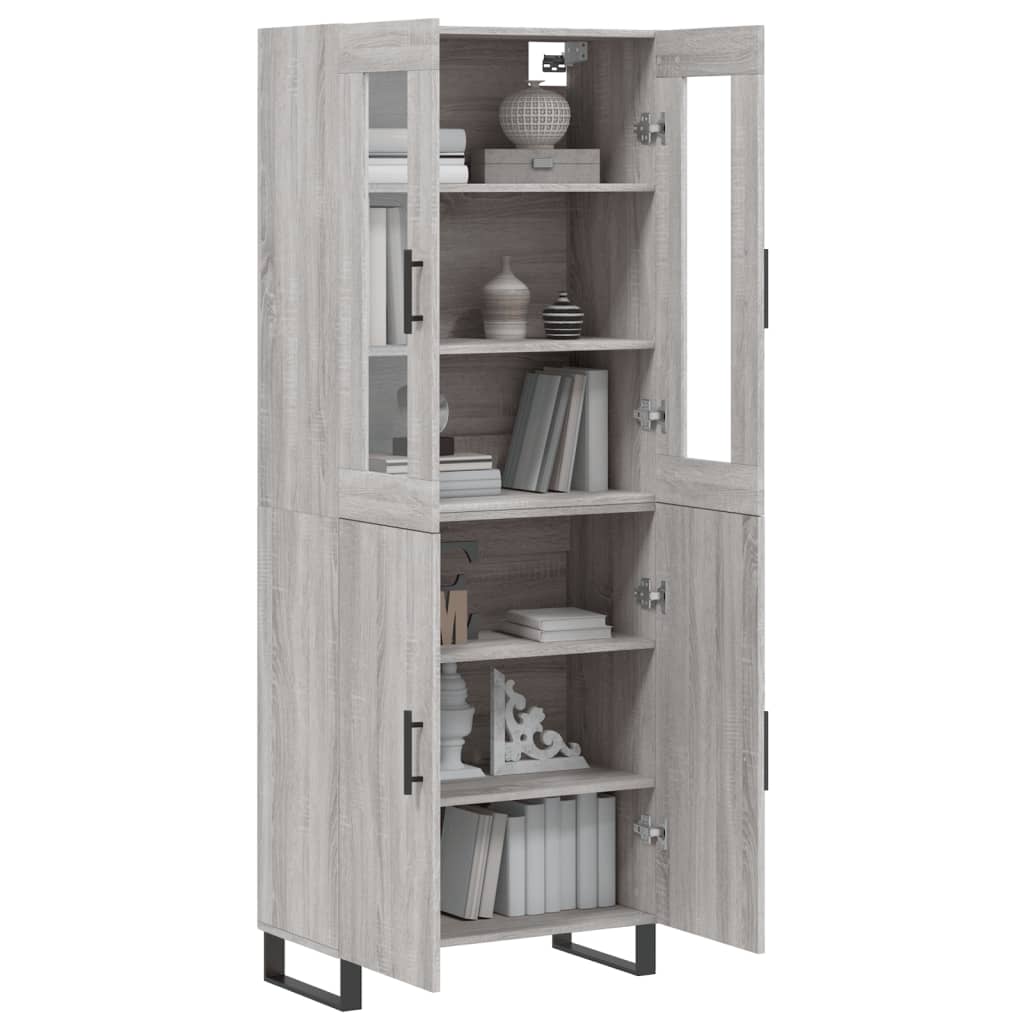 Armário alto 69,5x34x180 cm derivados de madeira sonoma cinza