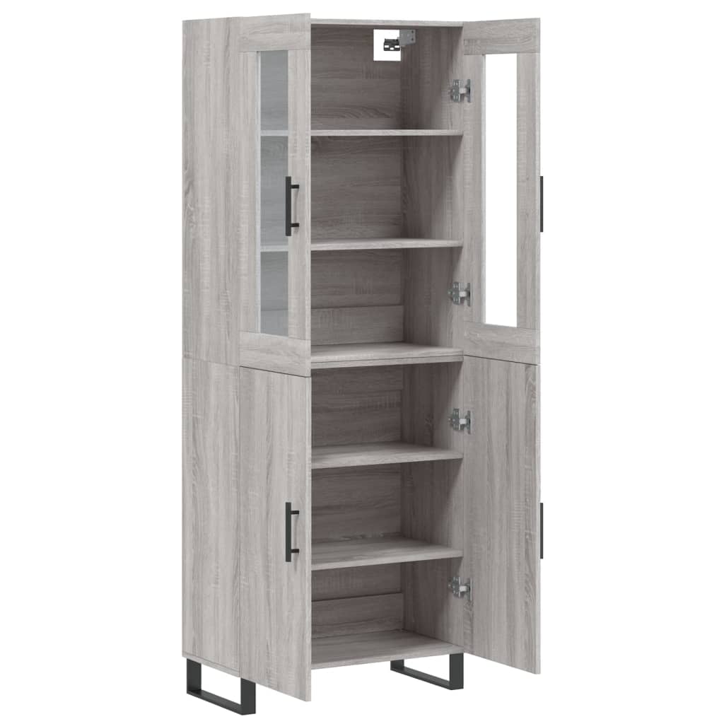 Armário alto 69,5x34x180 cm derivados de madeira sonoma cinza