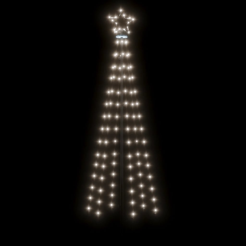 Árvore de natal com espeto 108 luzes LED 180 cm branco frio