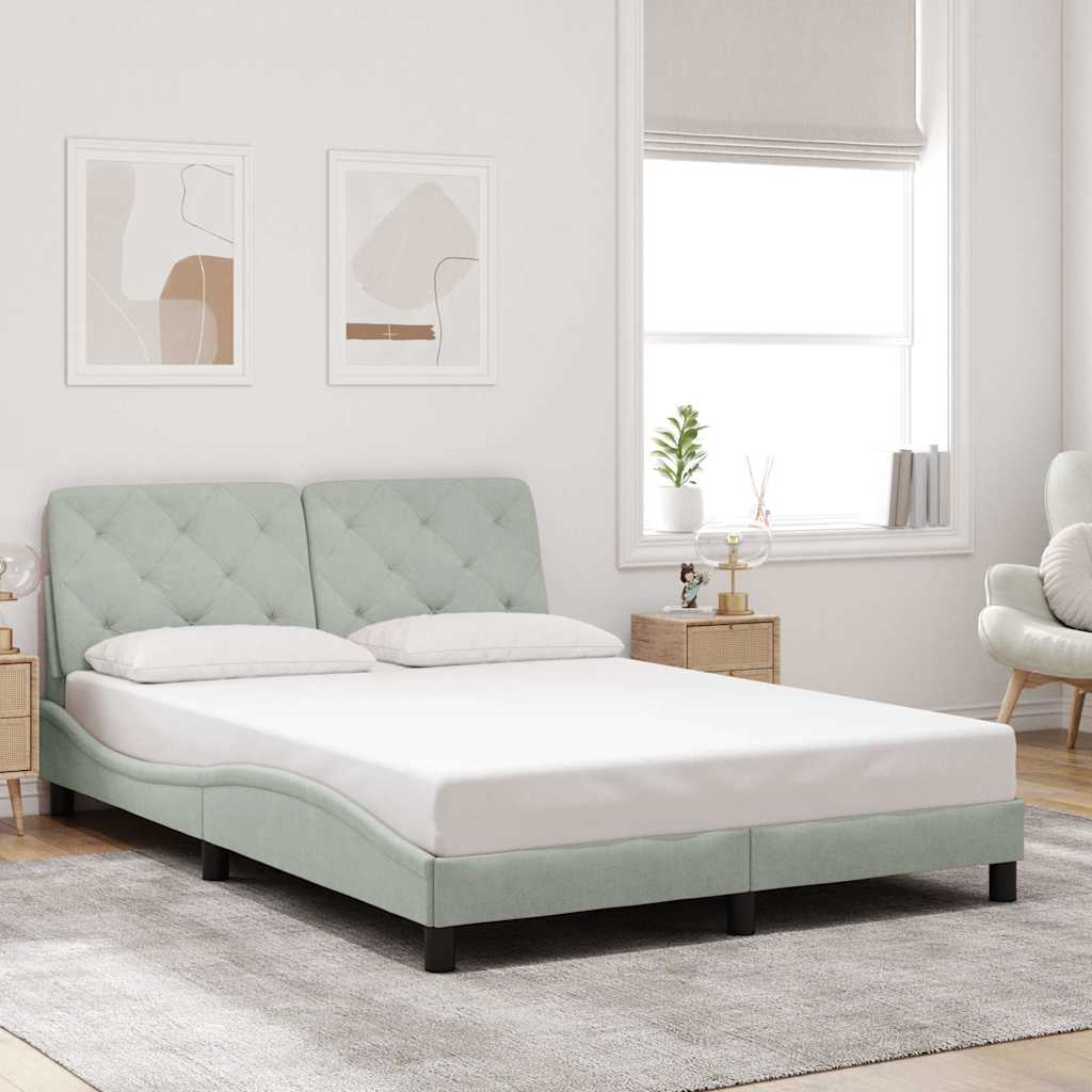 Estrutura de cama sem colchão 140x190 cm veludo cinzento-claro