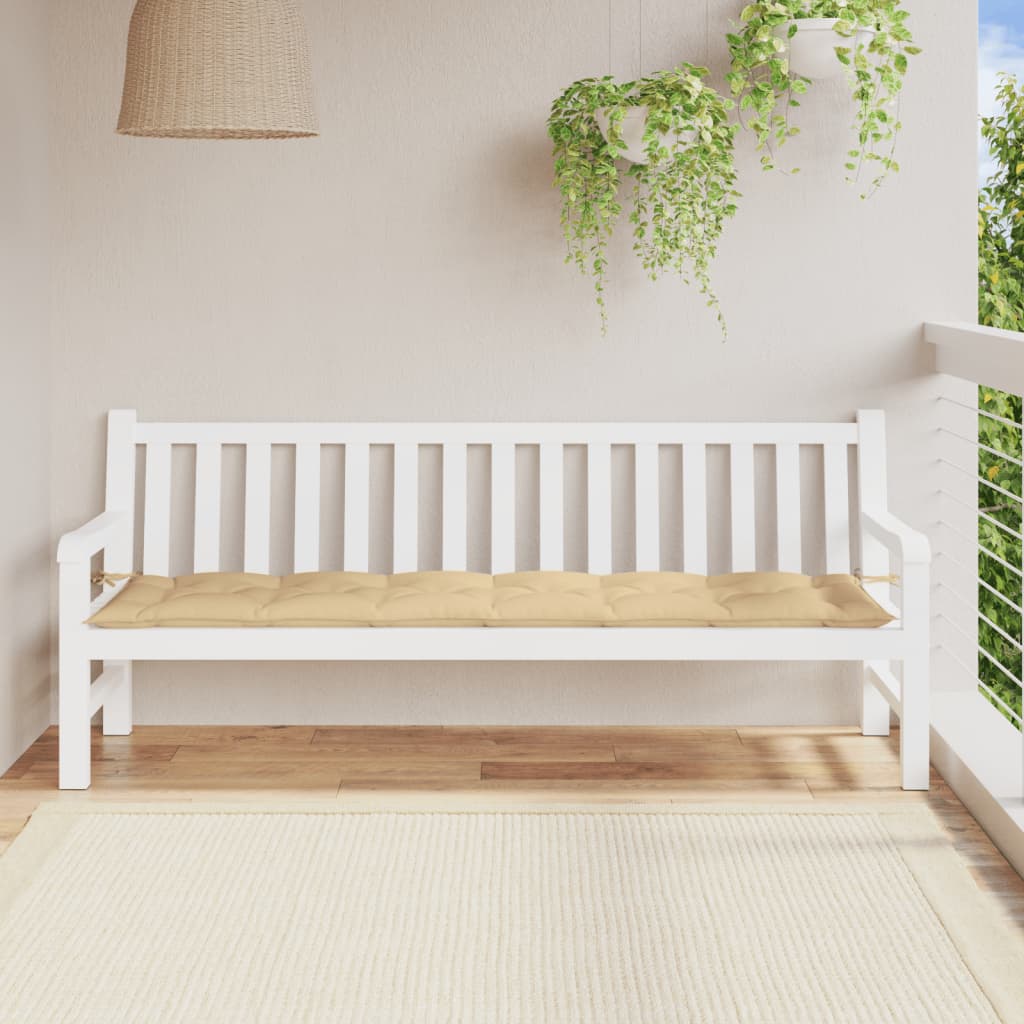 Almofadão banco jardim 200x50x7cm mesclado tecido bege