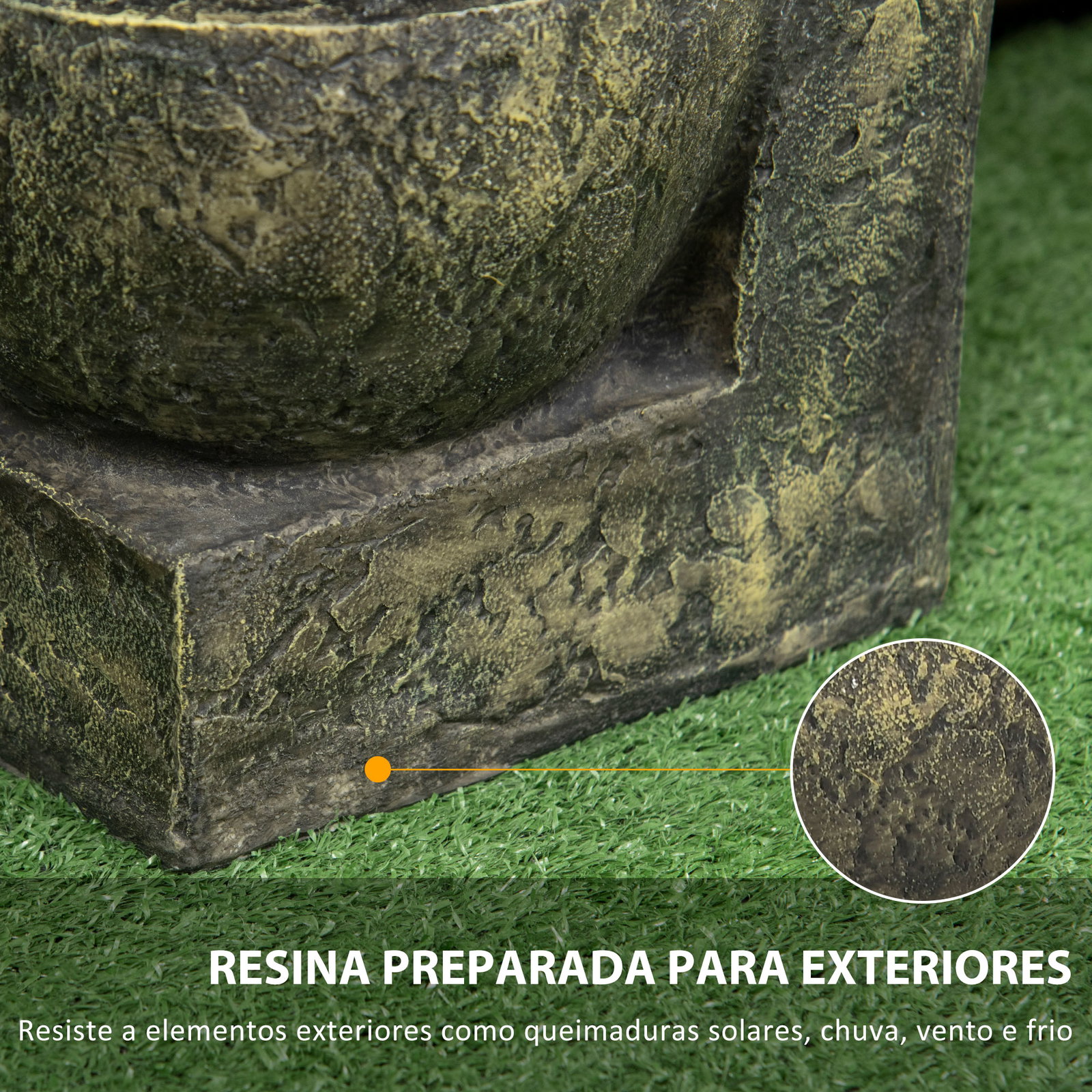 Fonte de jardim 5 w fonte de água em cascata de 4 níveis com bomba de água e saída de água ajustável 25x24x60 cm multicolorido