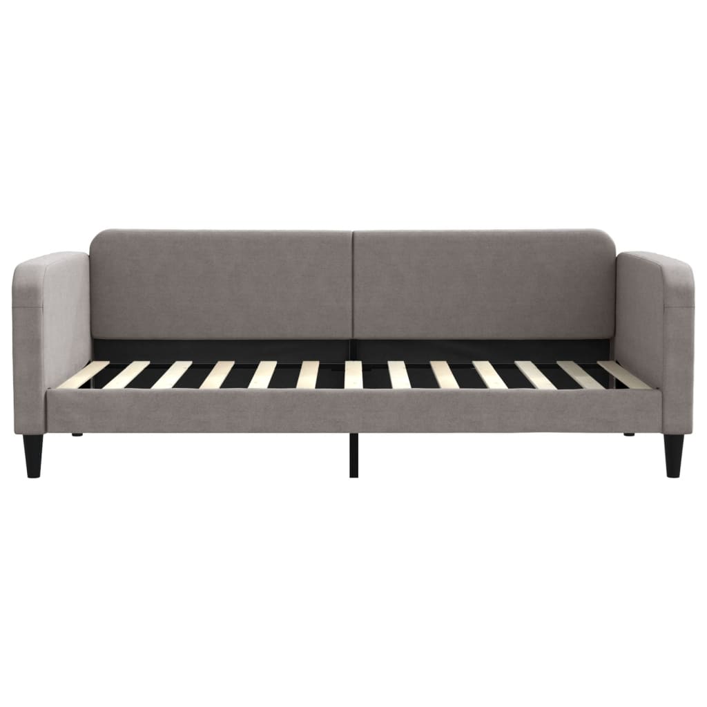 Sofá-cama com colchão 90x200 cm tecido cinzento-acastanhado