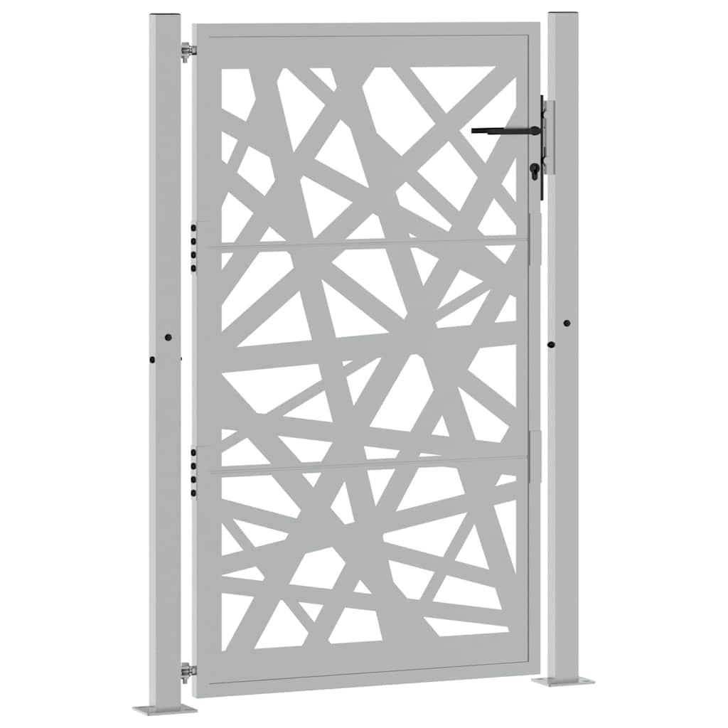 Portão de jardim 100x150 cm em aço resistente às intempéries com design leve