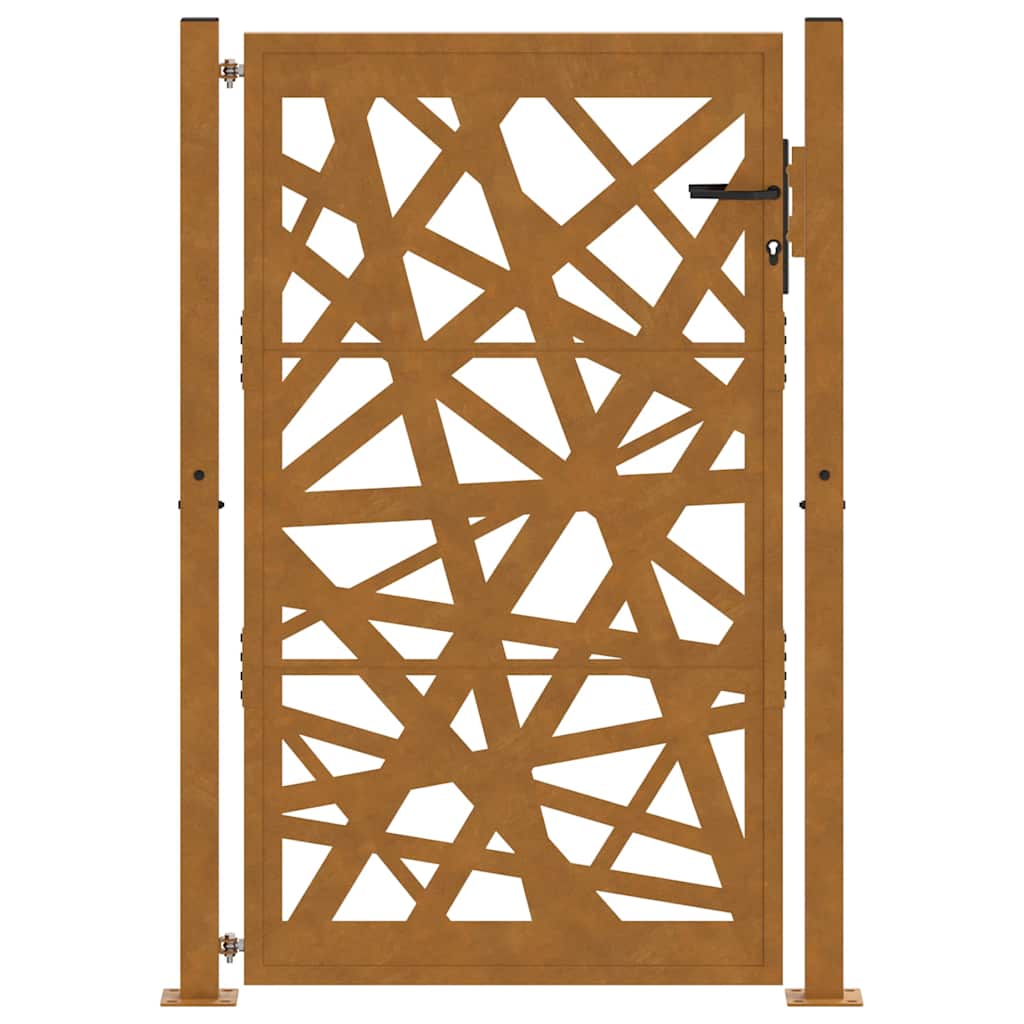 Portão de jardim 100x150 cm em aço resistente às intempéries com design leve