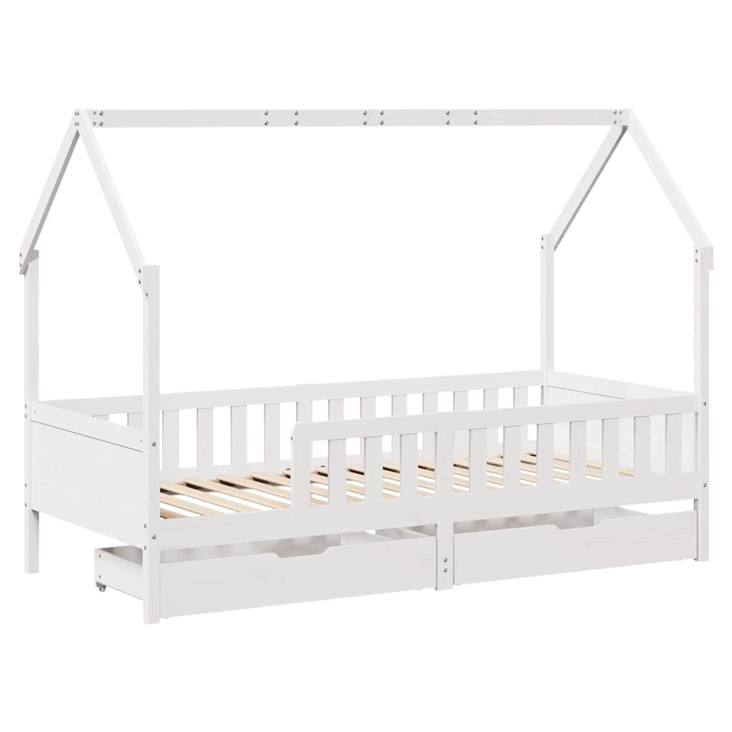 Estrutura de cama infantil c/ gavetas 90x200 cm pinho maciço