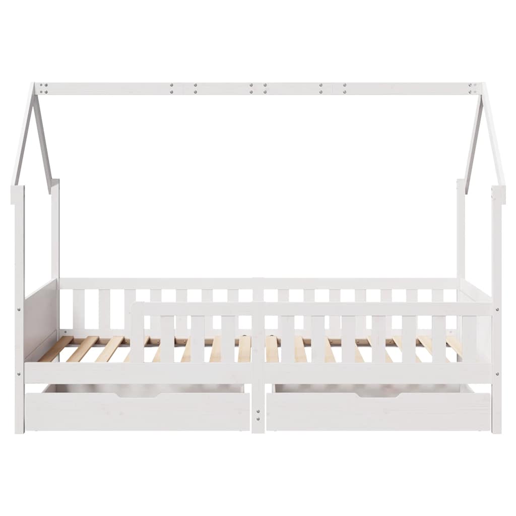 Estrutura de cama infantil c/ gavetas 90x200 cm pinho maciço