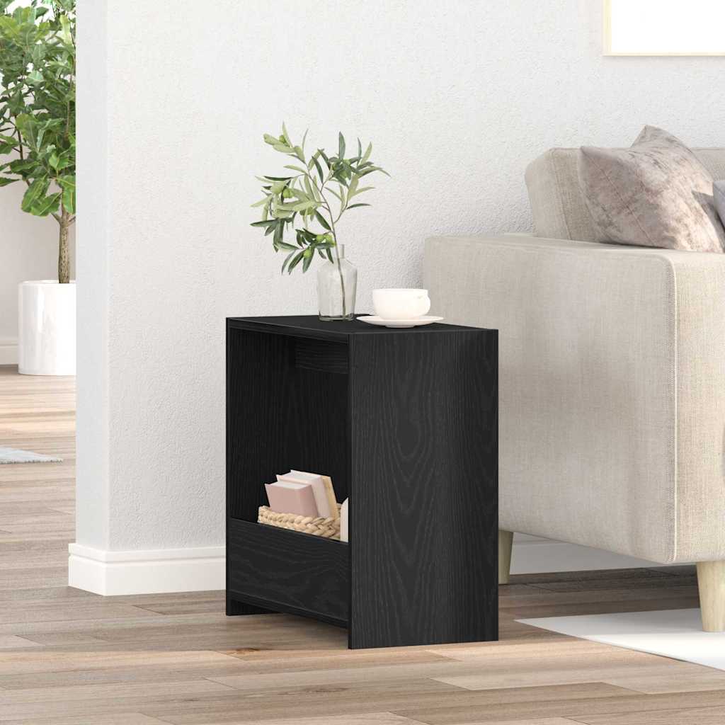 Mesa lateral carvalho preto 50 x 26 x 50 cm