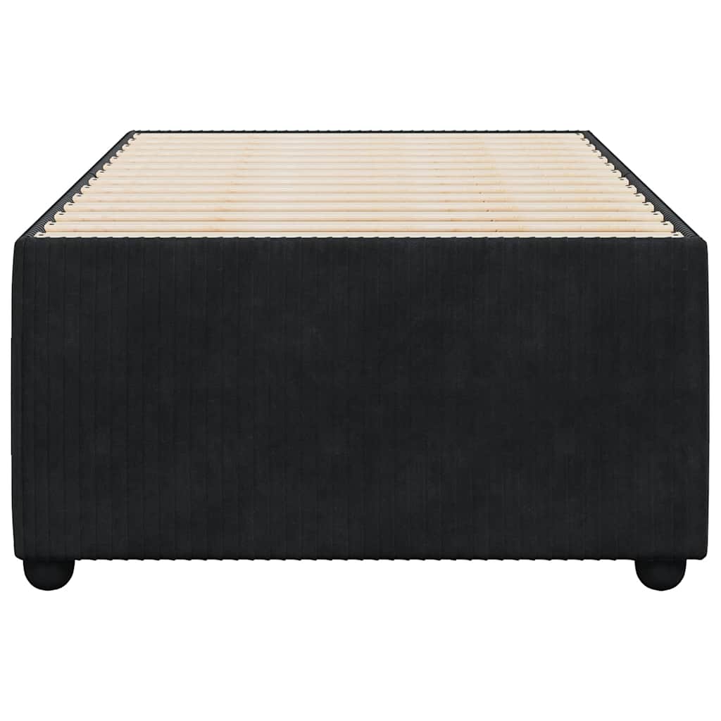 Estrutura de cama sem colchão 100x200 cm veludo preto